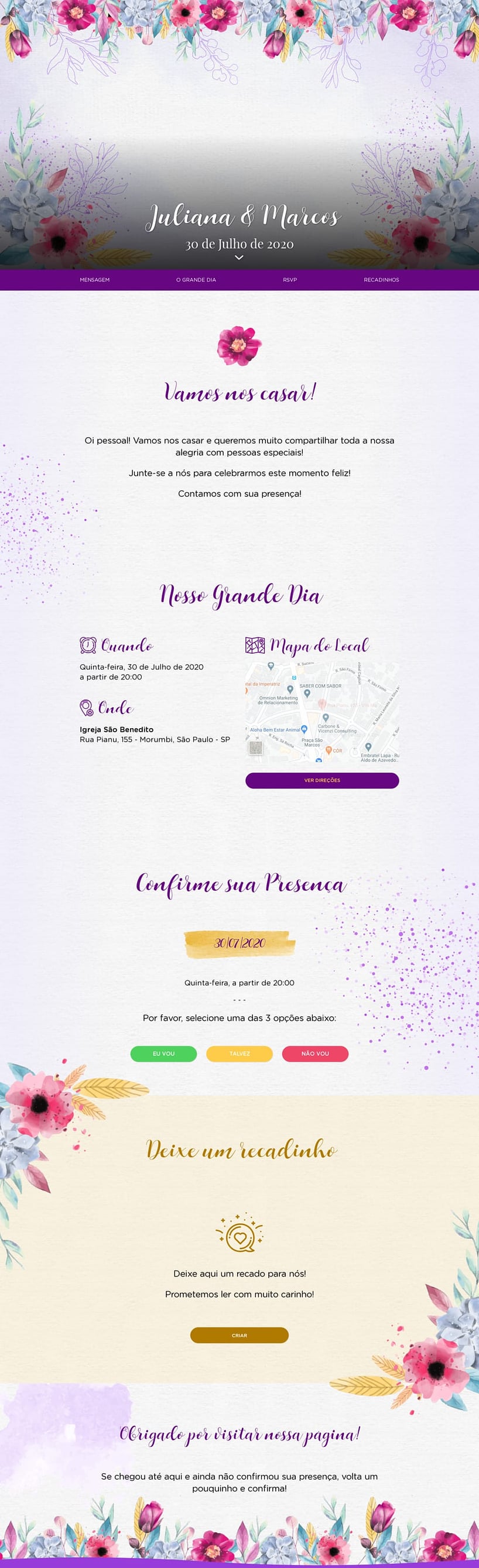 Crie seu site de Casamento - Florido| FestaLab