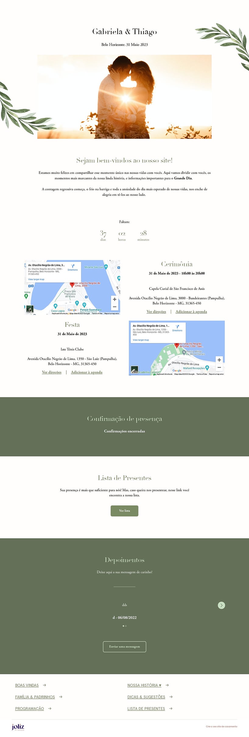Crie seu site de Casamento - Minimalista Visco| FestaLab
