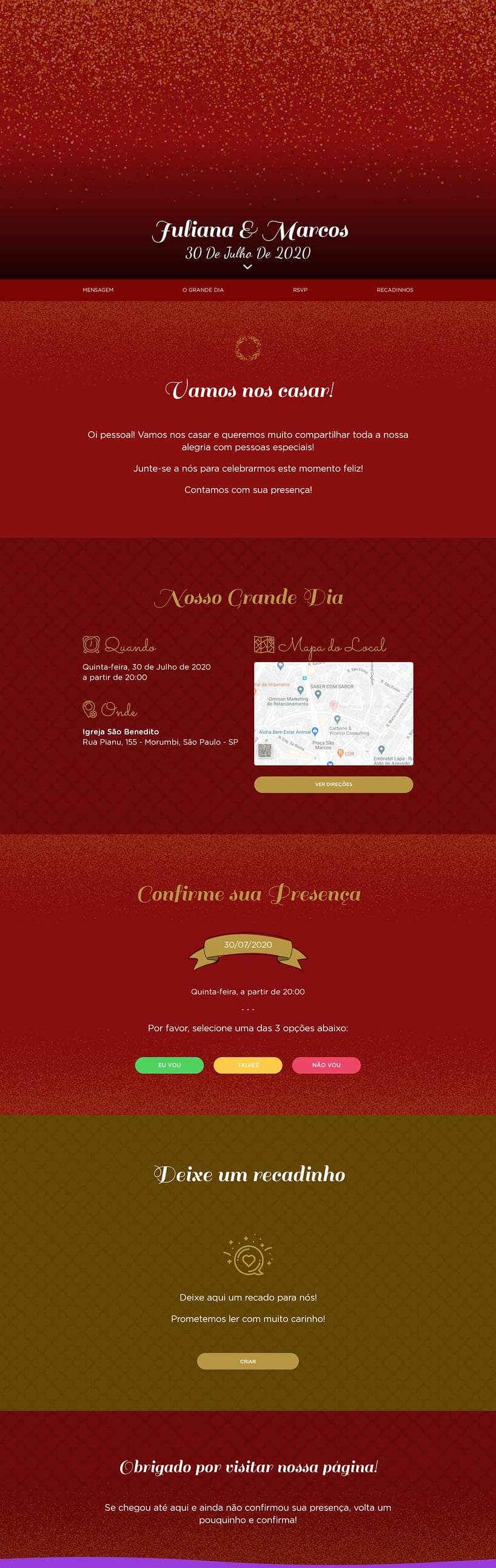 Crie seu site de Casamento - Ornamental marsala| FestaLab