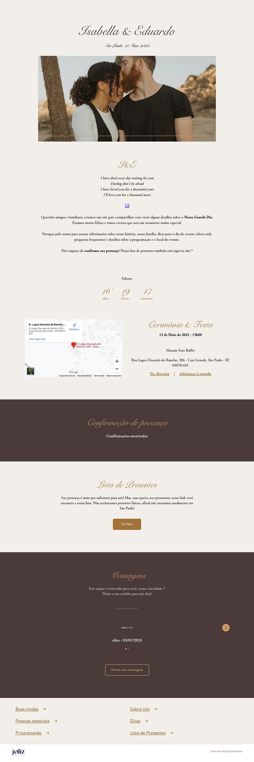 Crie seu site de Casamento - Pergaminho Tradicional| FestaLab