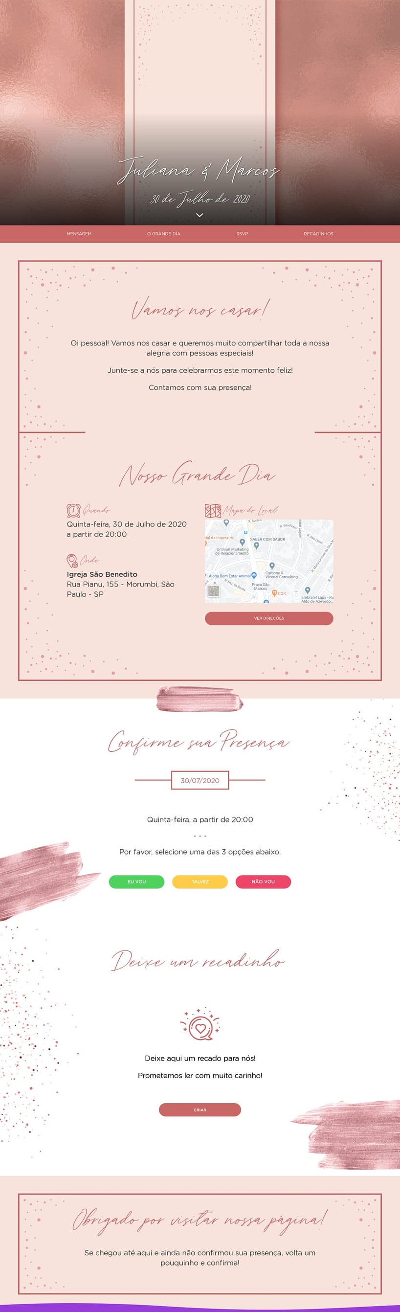 Crie seu site de Casamento - Pombinhos| FestaLab
