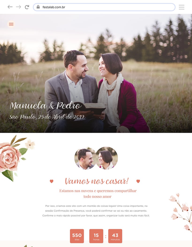 Crie seu site de Casamento - Rosas| FestaLab