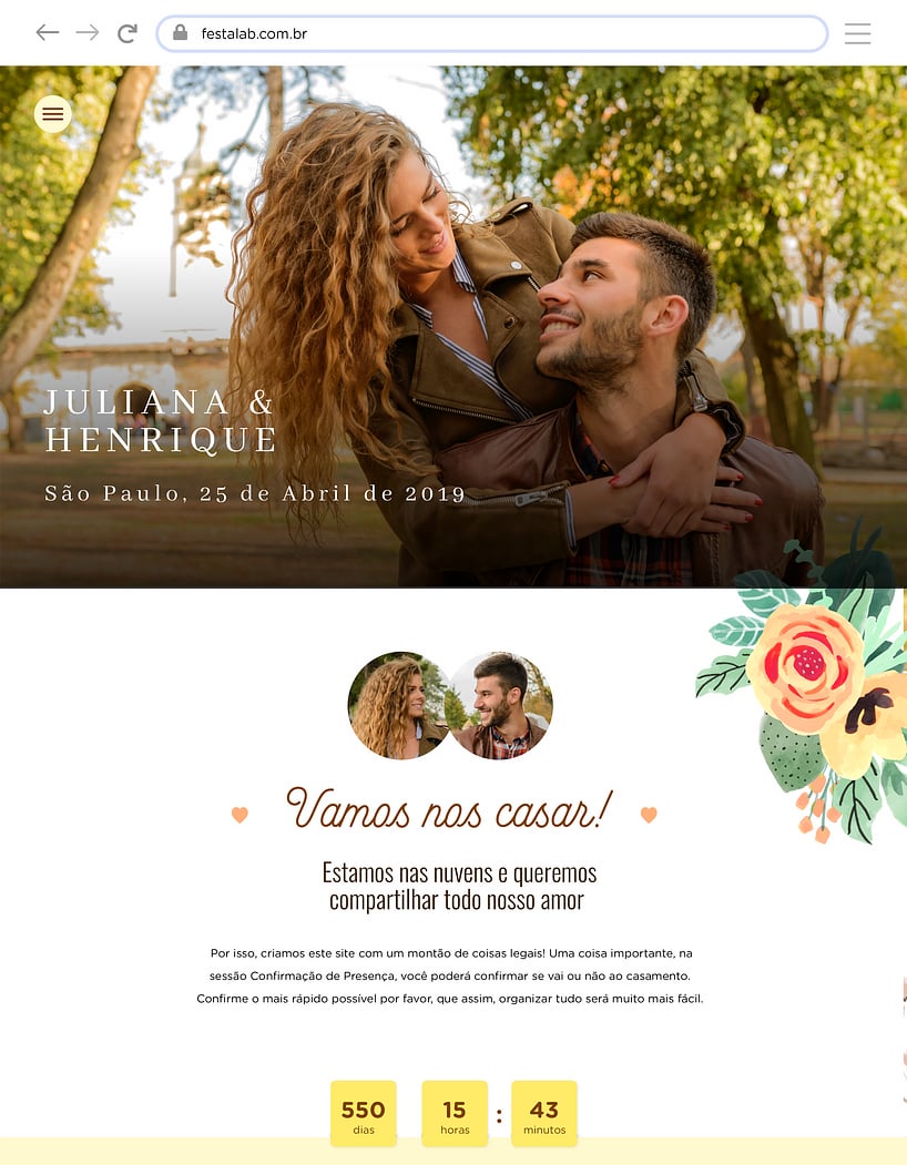 Criar site de casamento grátis - Kraft Delicado