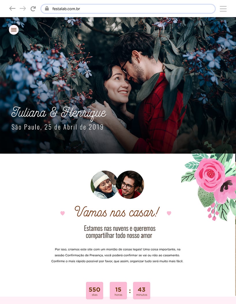 Criar site de casamento grátis - Kraft Delicado