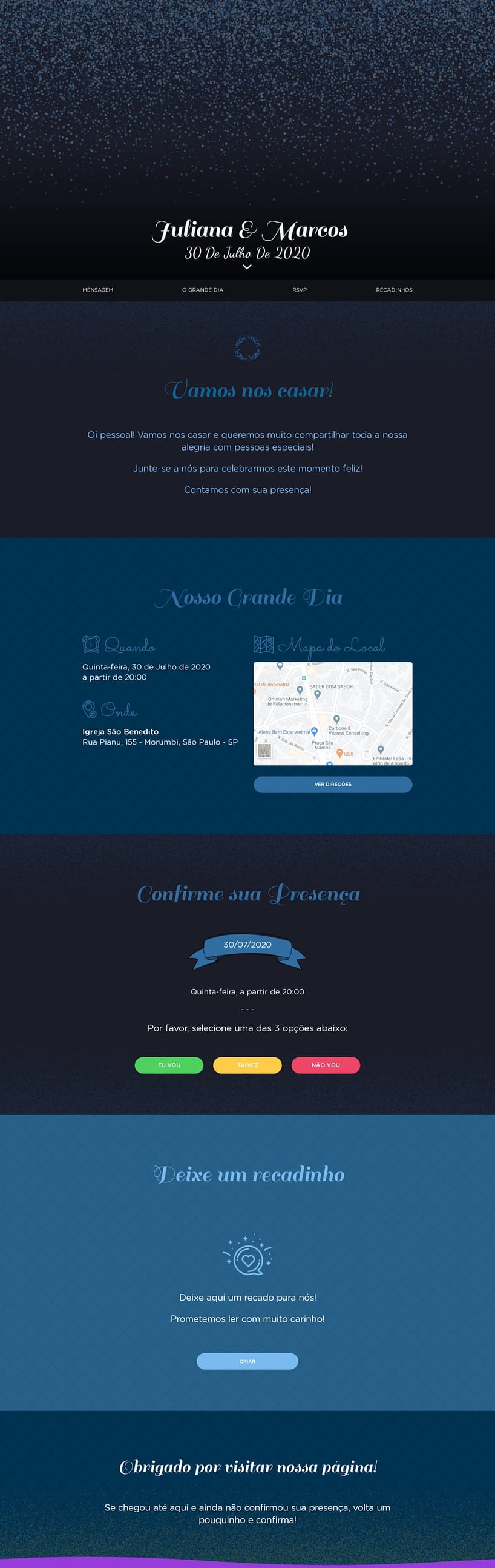 Crie seu site de Casamento - Vintage azul marinho| FestaLab