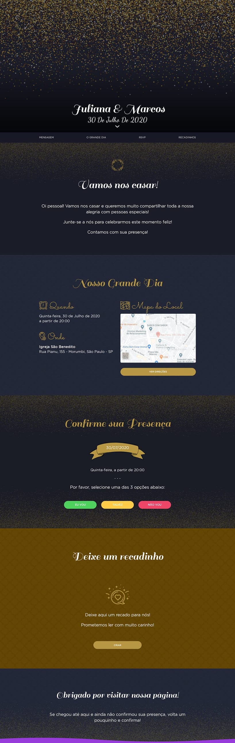 Crie seu site de Casamento - Vintage escuro| FestaLab