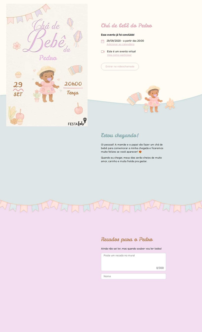 Vibe de Cha de bebe - Arraia de Docura Lilas