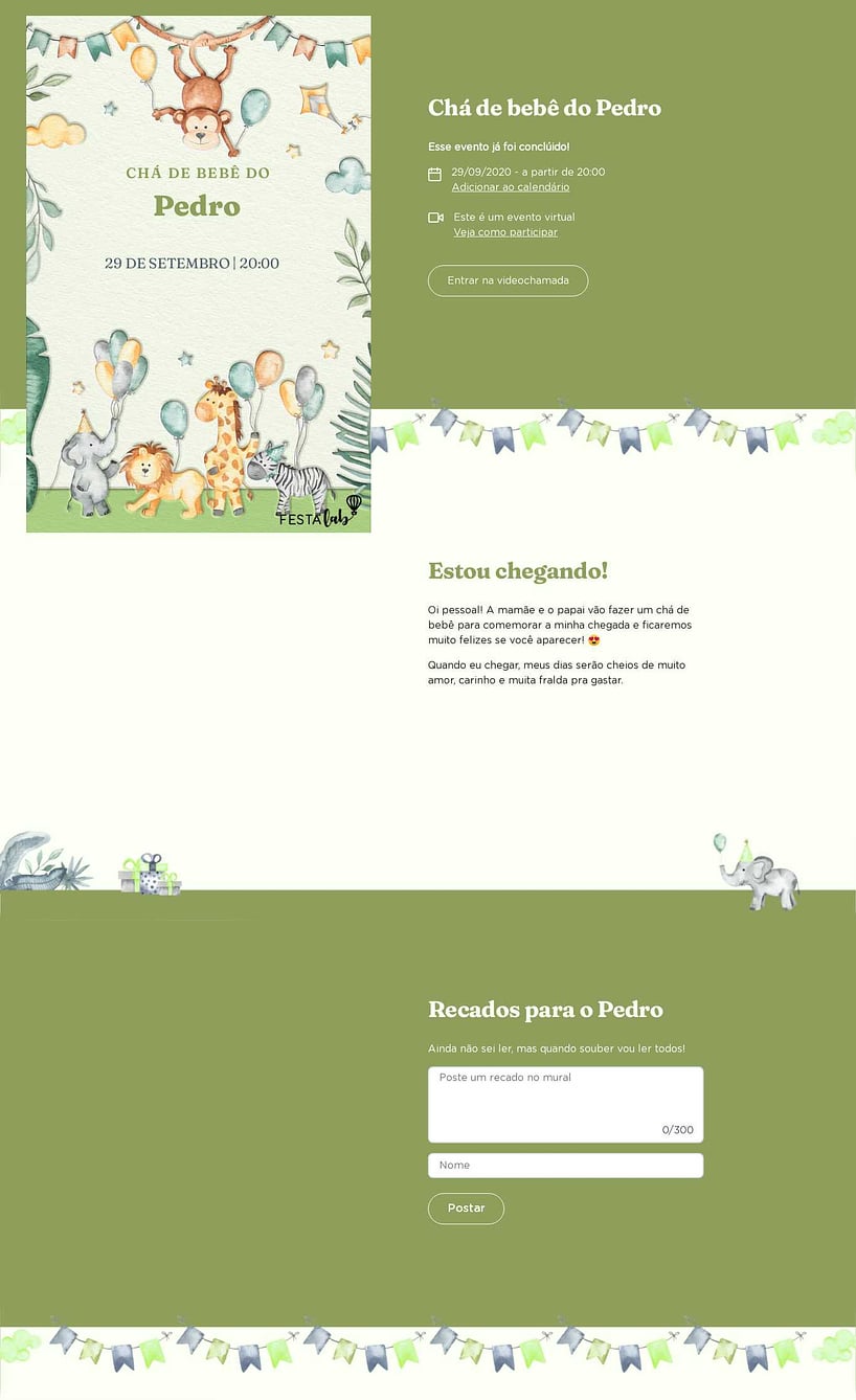 Vibe de Cha de bebe - Zoologico verde