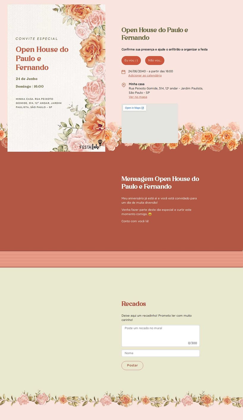 Convite Online Ocasiões especiais - Dia das Mães Feliz | FestaLab