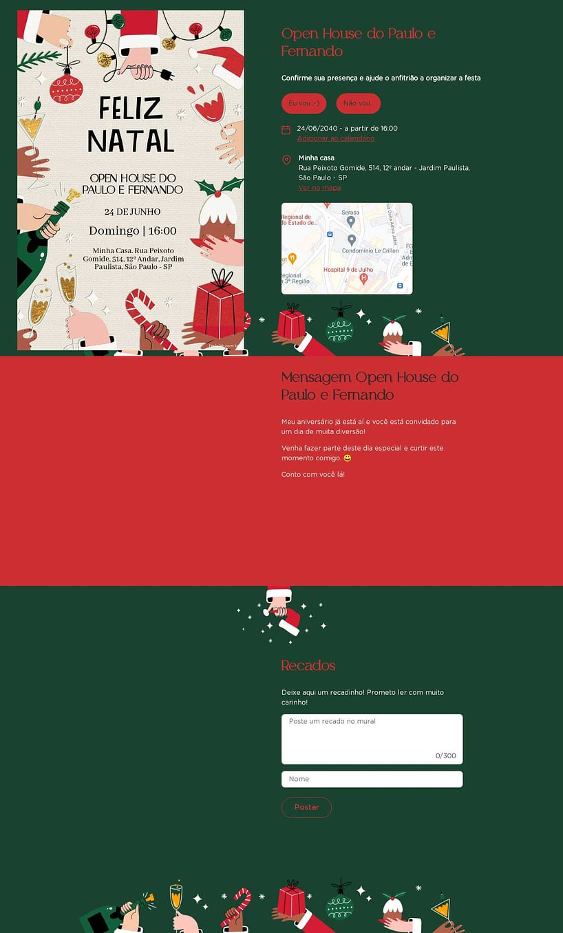 Criar convite de Natal em família online grátis| FestaLab