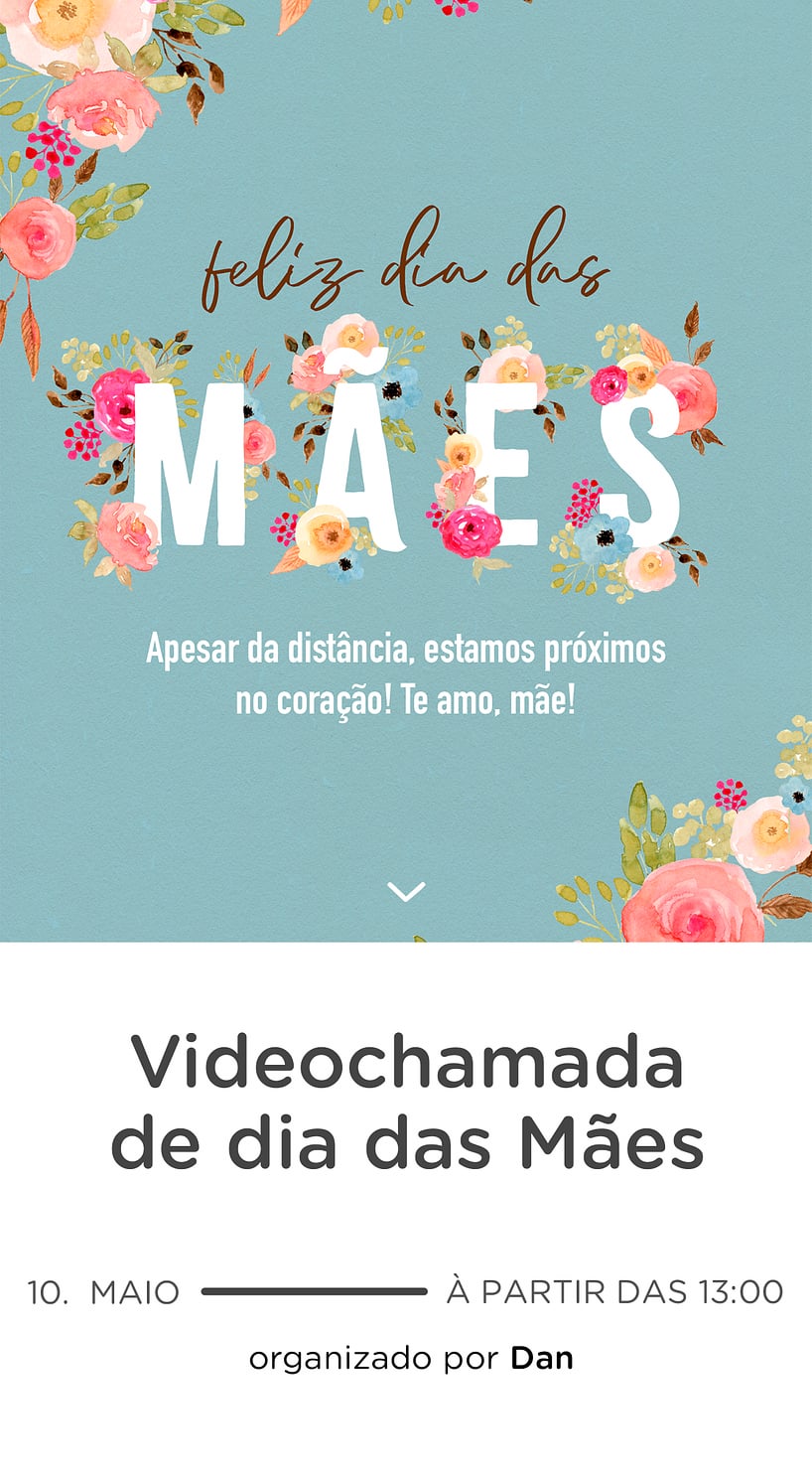 Vibe de Encontro Virtual - Dia das Maes Florido